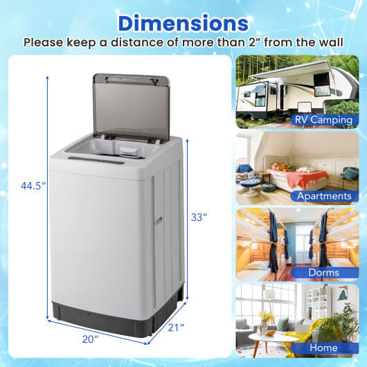 Full-Automatic Washing Machine Washer and Spin Combo-Grey